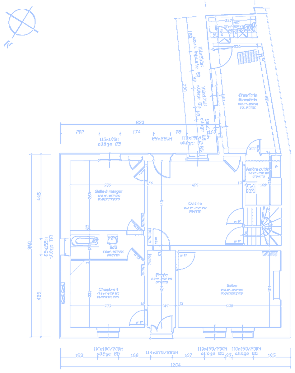 Plan du rez-de-chaussée d'une maison, dessiné par Sébastien Hommet